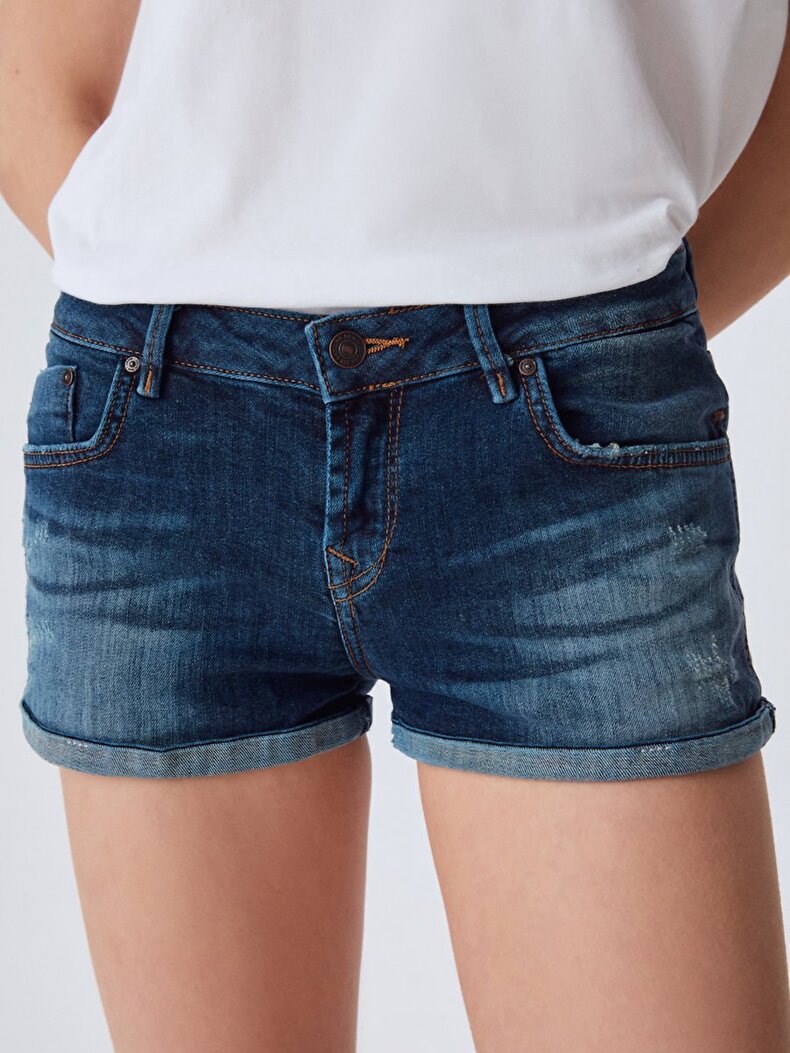 Judie Düşük Bel Jean Shorts