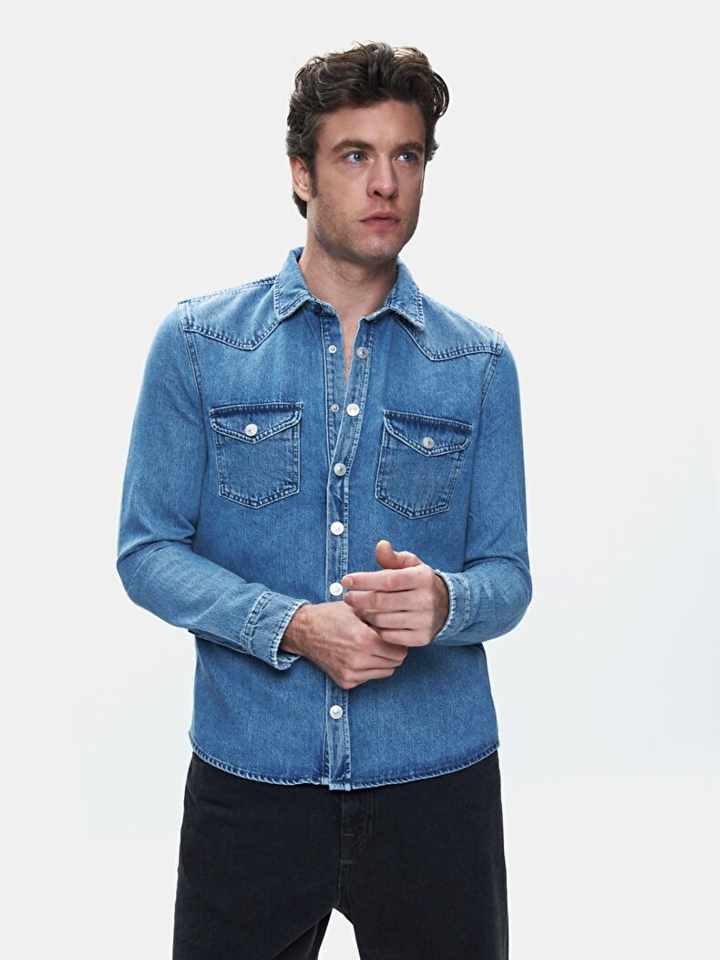 Rohan Sli̇m Jean Overhemd
