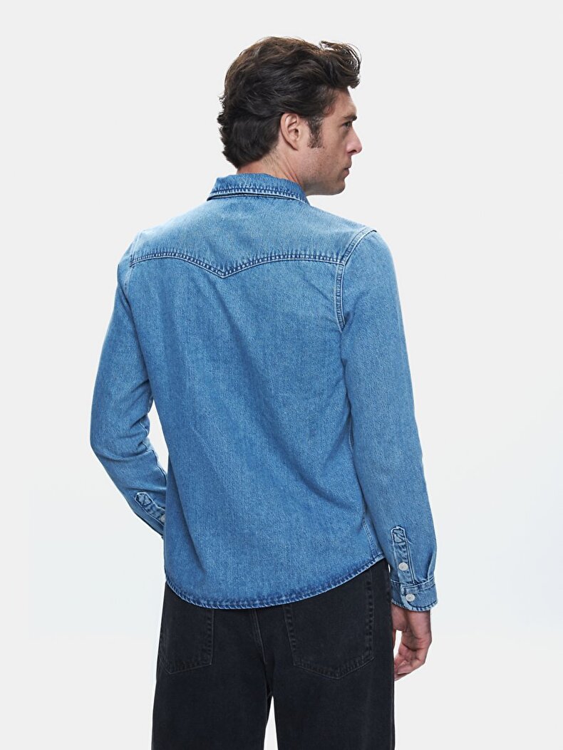 Rohan Sli̇m Jean Overhemd