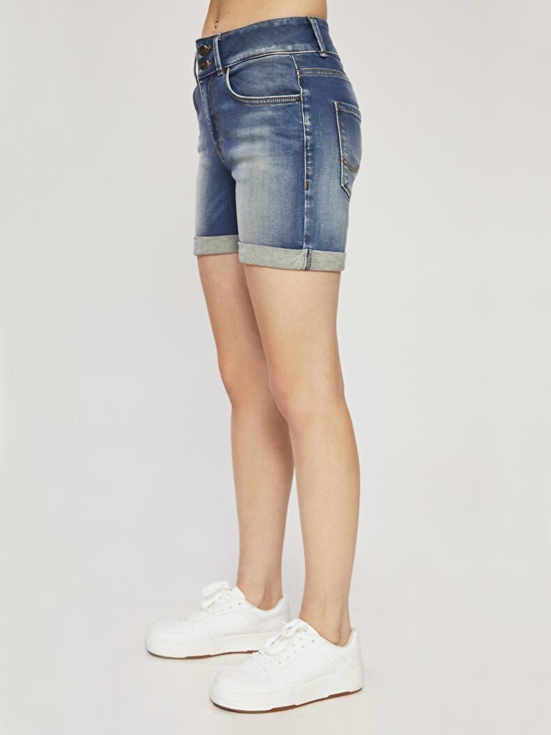 Becky X Orta Bel Jean Şort