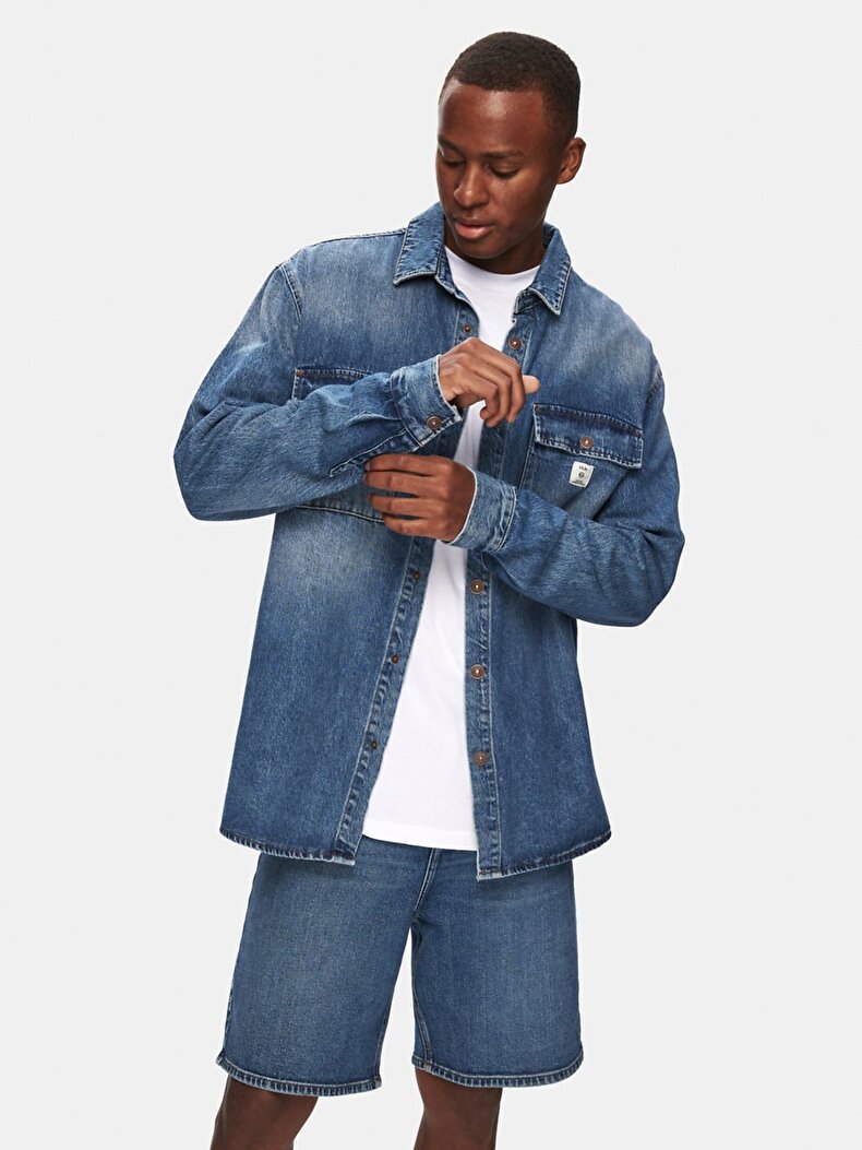 Steven Oversıze Jean Gömlek