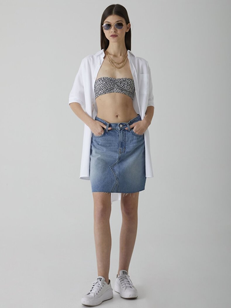 Serissa High Waist Mini Jeans Skirt