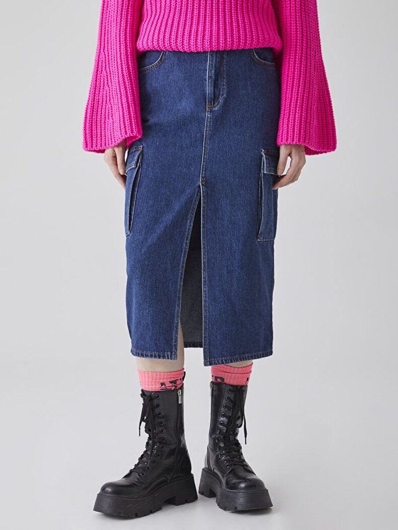 Ariella Cargo Jean Skirt
