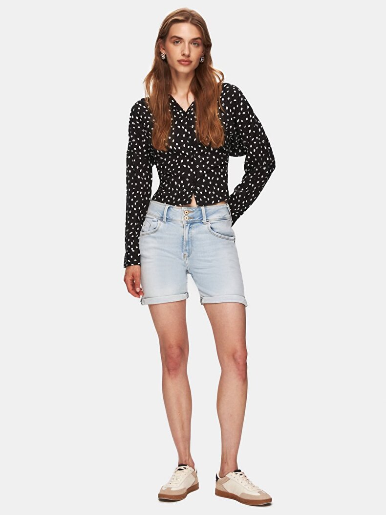 Rosina Mittlere Taille Jean Shorts