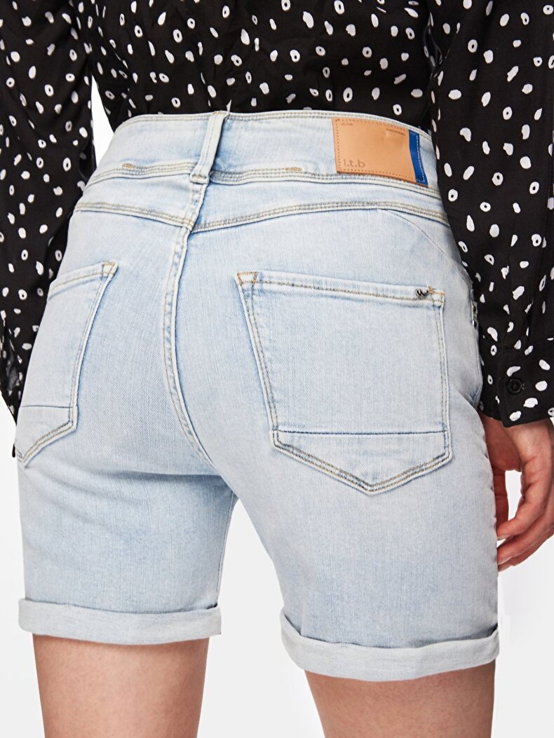 Rosina Mittlere Taille Jean Shorts