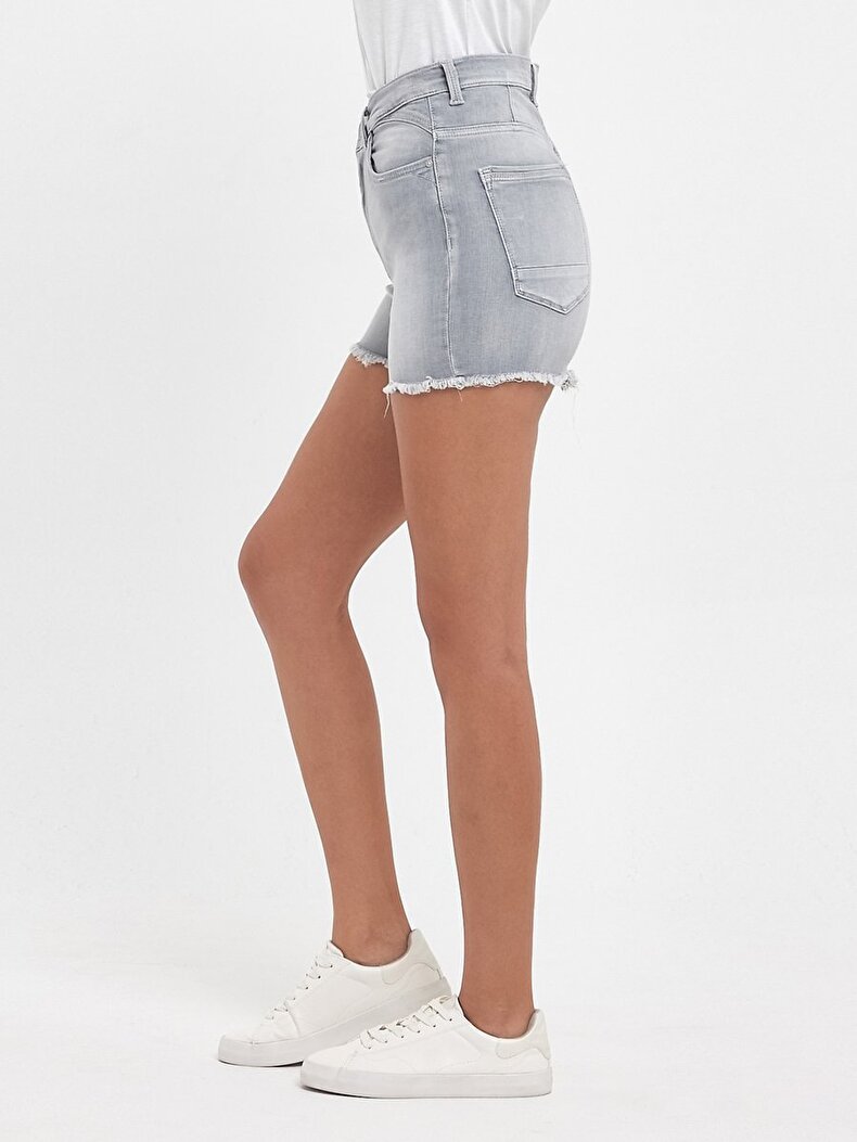 Carola Yüksek Bel Jean Shorts