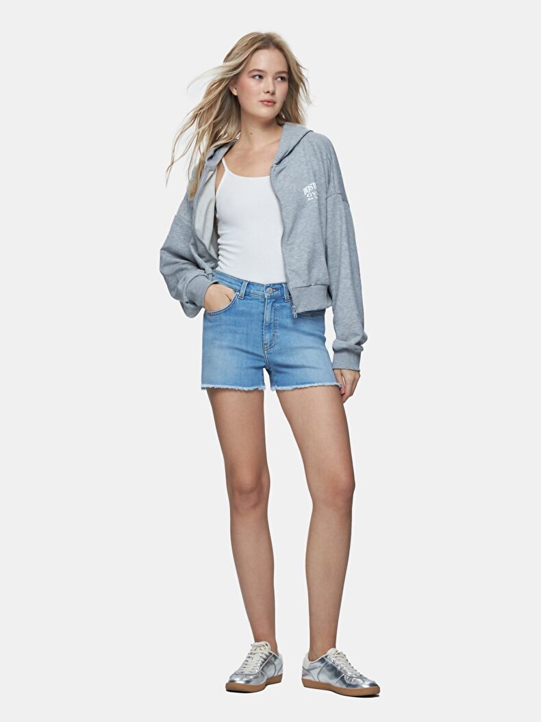 Carola Yüksek Bel Jean Shorts