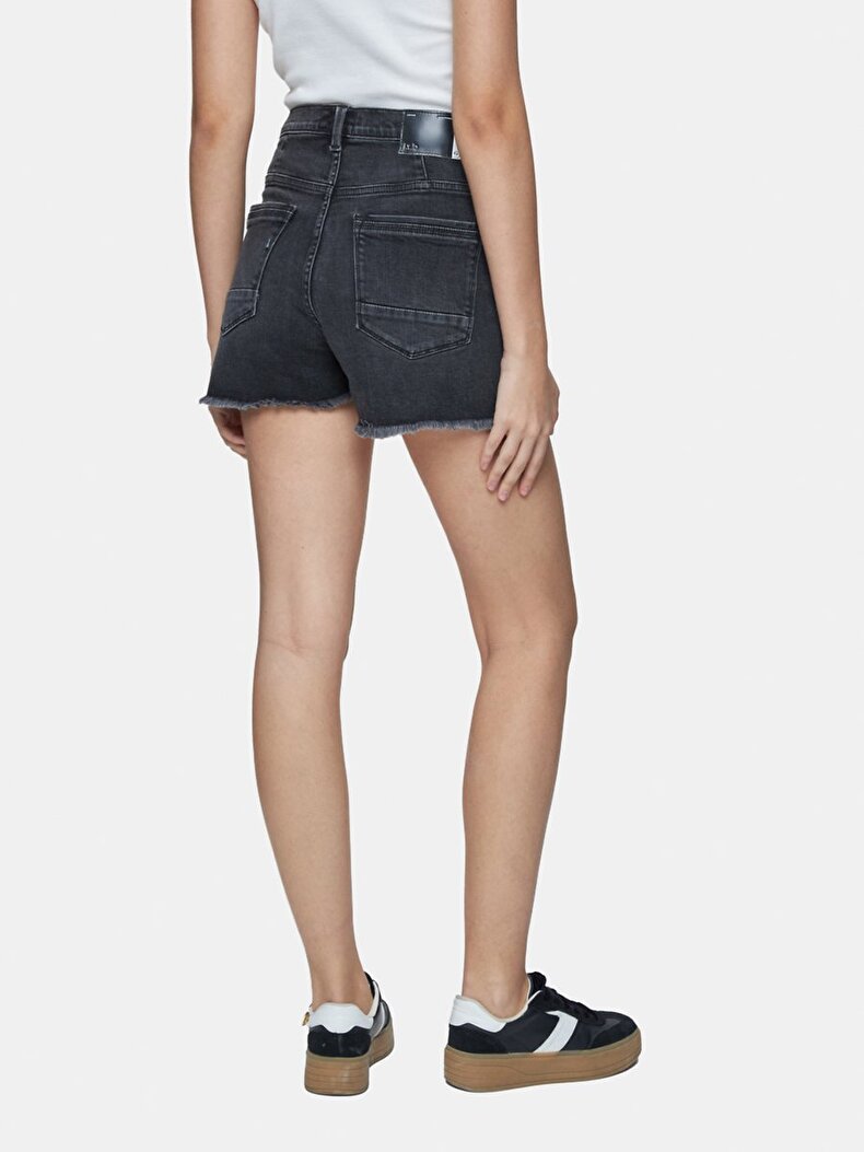 Carola Yüksek Bel Jean Shorts