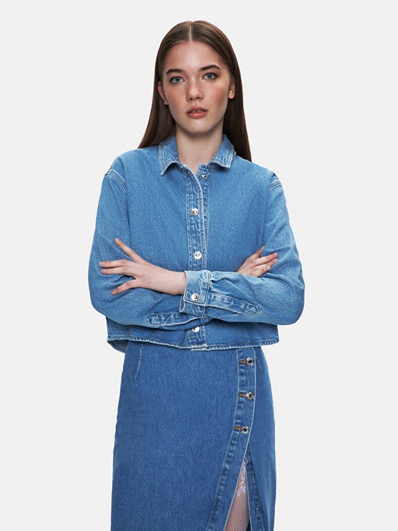 Zeta Crop Jean Gömlek