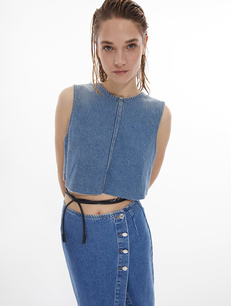 Helena Crop Jean Bluz