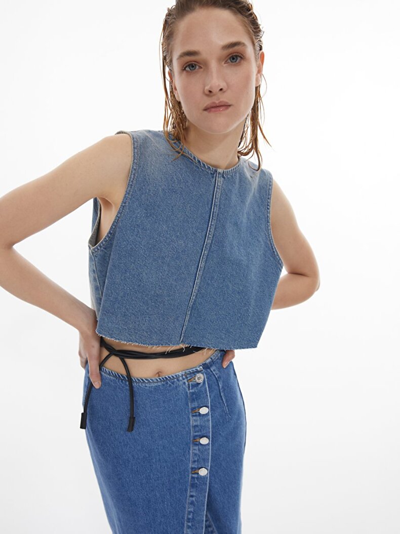 Helena Crop Jean Bluz