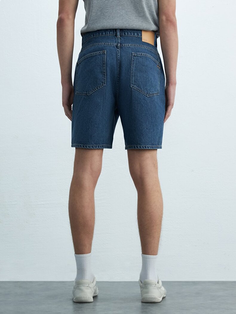 Jadrien Comfortable Cut Yüksek Bel Jean Bermuda