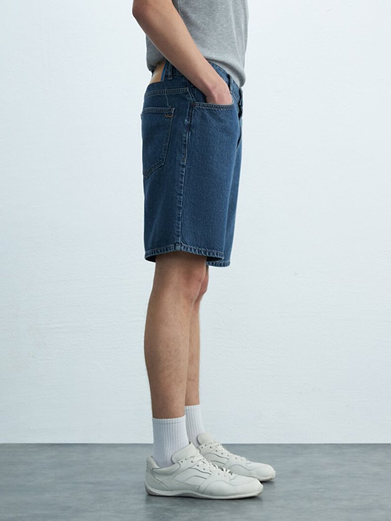 Jadrien Comfortable Cut Yüksek Bel Jean Bermuda