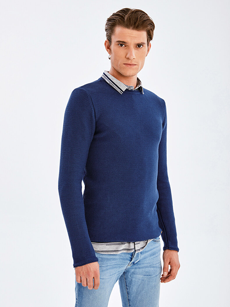 Long Sleeve Blue Pullover