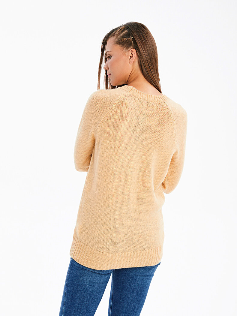 Round Collar Long Sleeve Pink