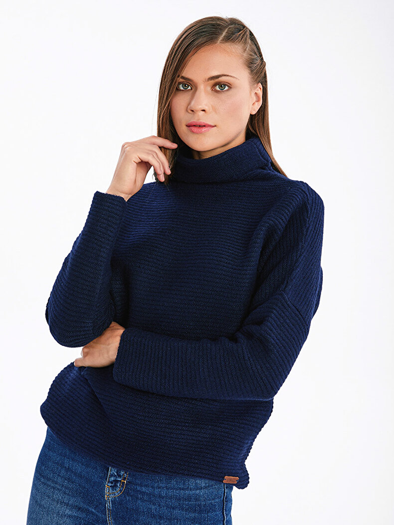 Dunkelblau Pullover