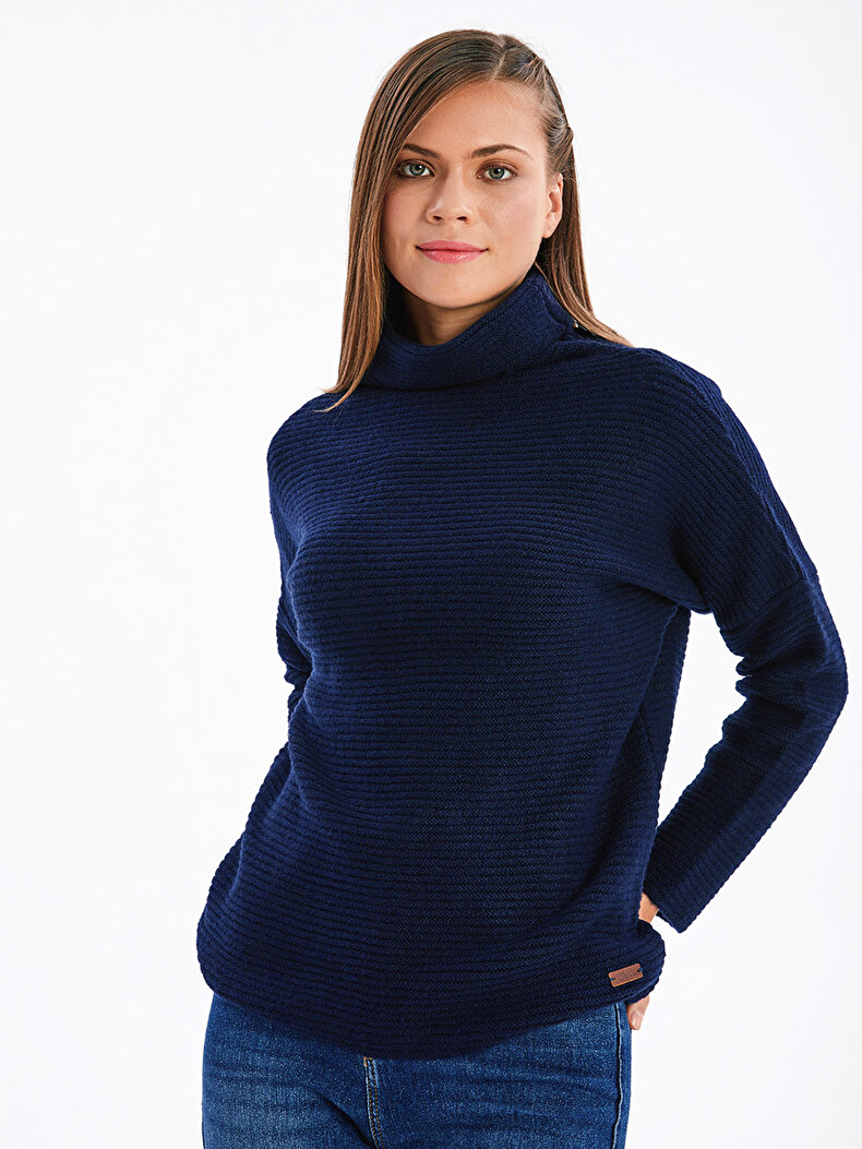 Dunkelblau Pullover
