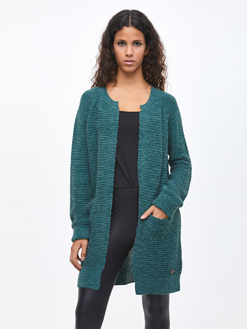 Grün Strickjacke