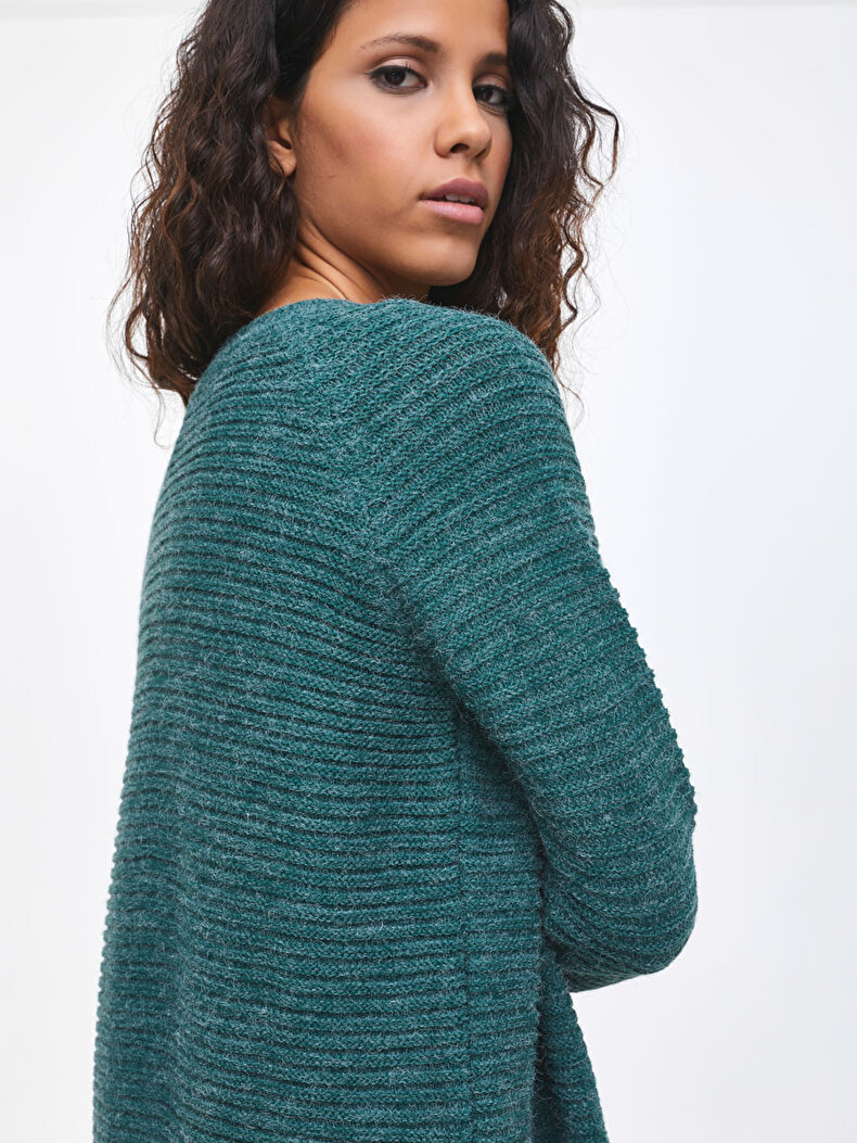 Grün Strickjacke