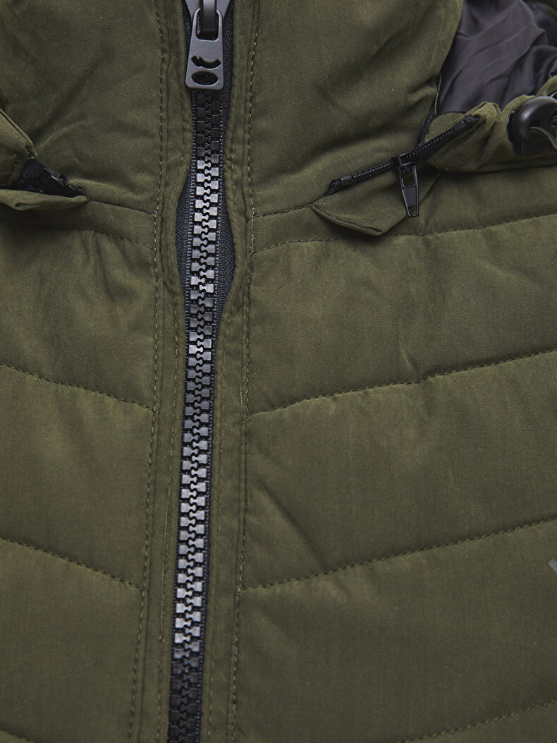 Short Puffer Groen Gemonteerd
