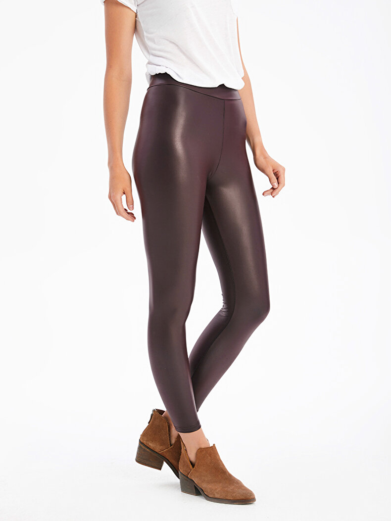 Simulated Leather Rood Legging