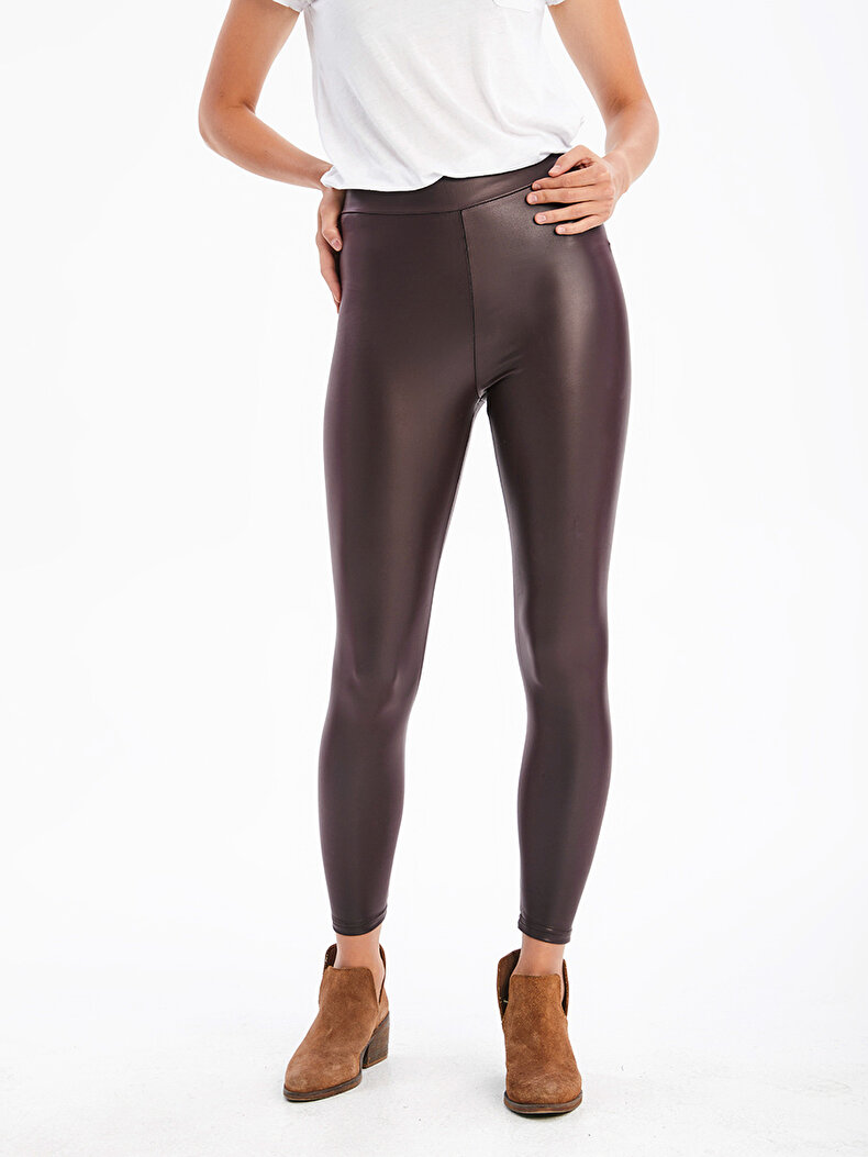 Simulated Leather Rood Legging