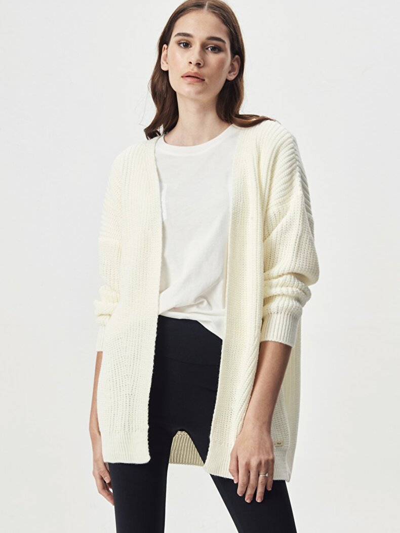 Knitted White Cardigan