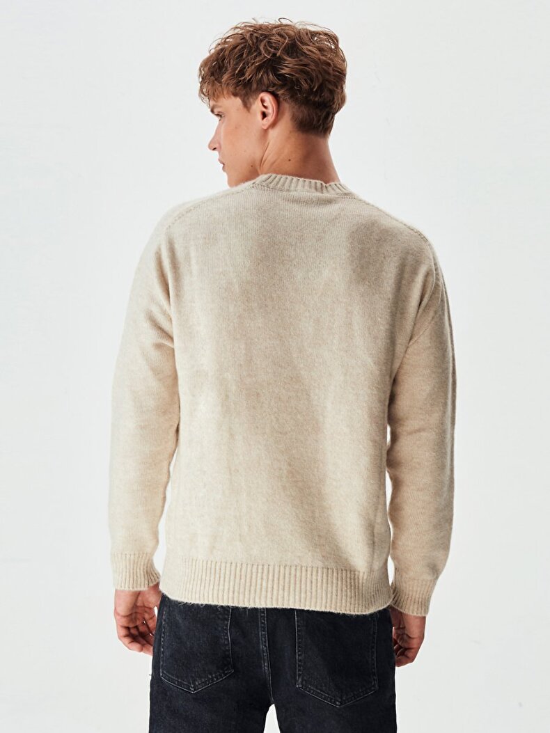 Long Sleeve Beige Pullover