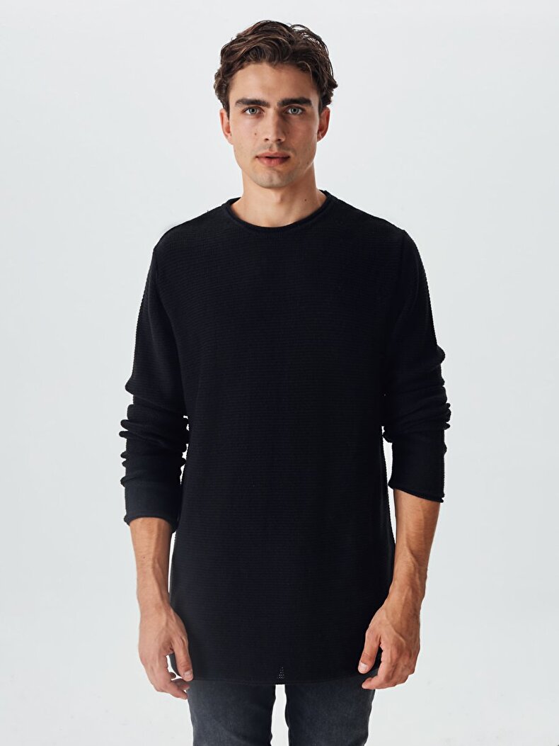 Long Sleeve Schwarz Pullover