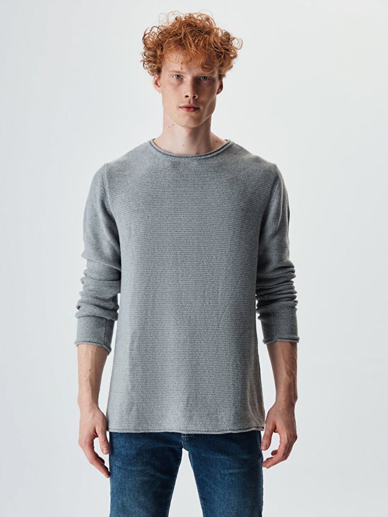 Long Sleeve Grau Pullover