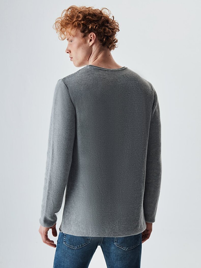 Long Sleeve Grau Pullover