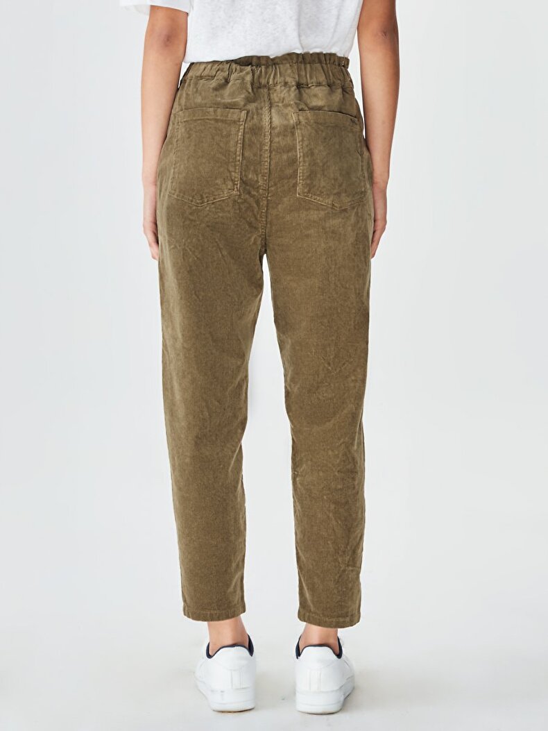 High Waist Relaxed Groen Broek