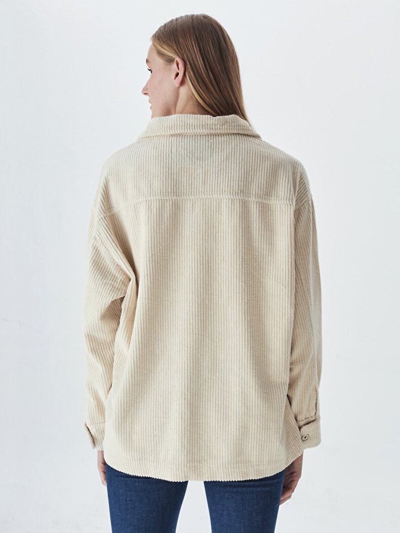 Ribbed With Pockets Beige