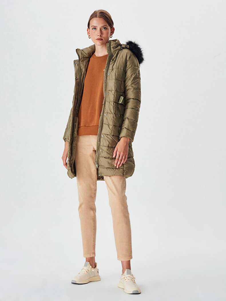 Arched Puffer Green Coat