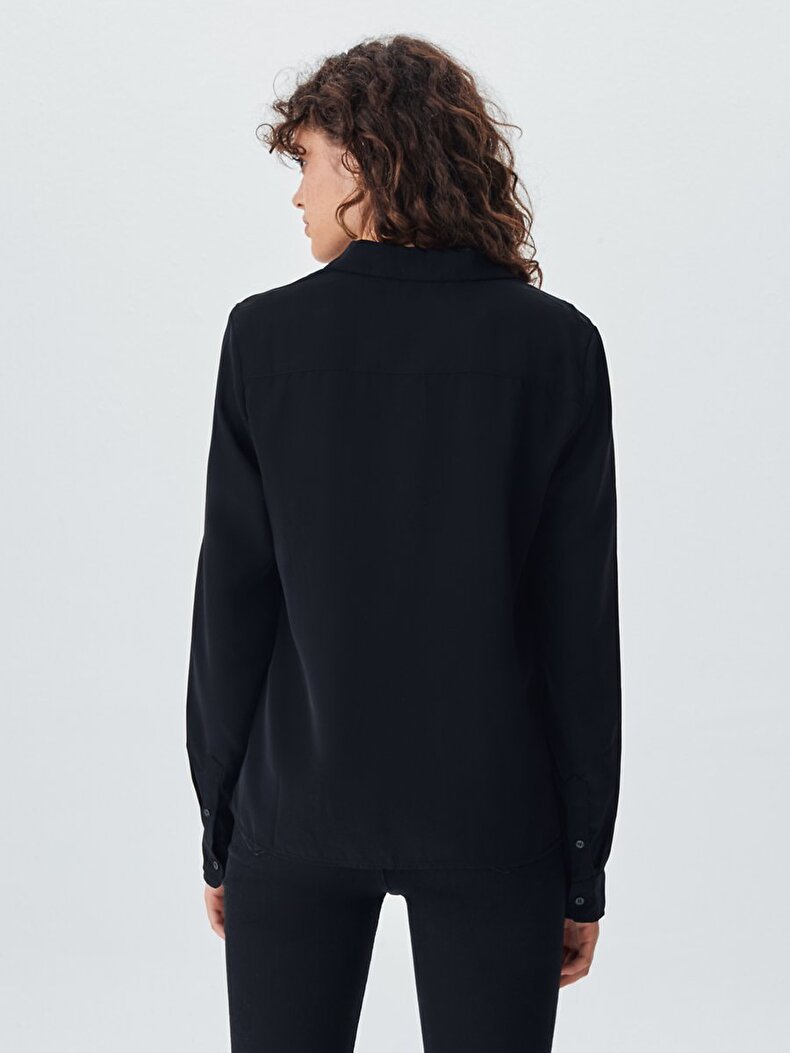 V-neck Long Sleeve Black