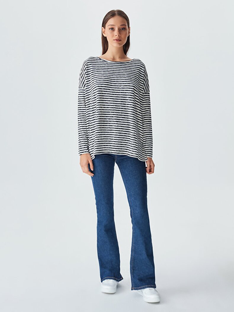 Striped Print Long Sleeve Sweatshirt Striped Print Long Sleeve Sweatshirt