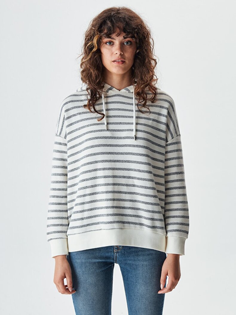 Striped Print Multicolor Sweatshirt