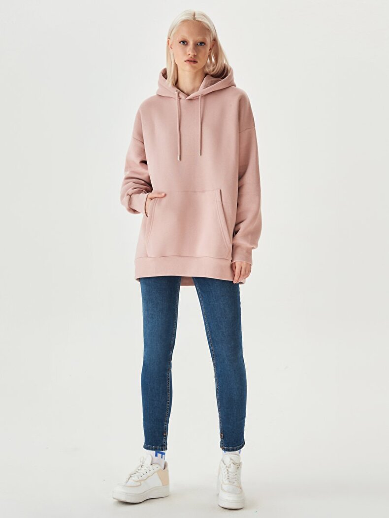 Pouch Pocket With Pockets Pink Sweatshirt