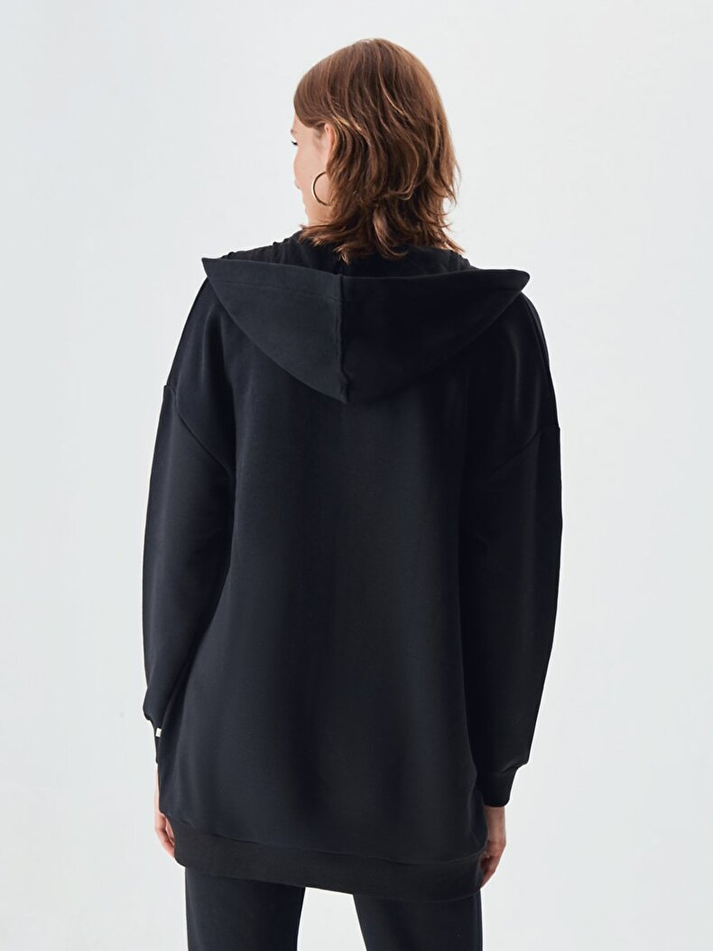 Oversized Schwarz Strickjacke