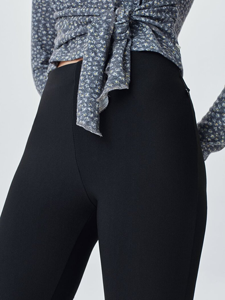 Wide Leg Schwarz Legging