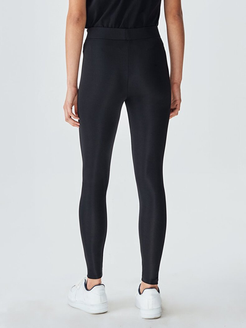Shiny Schwarz Legging