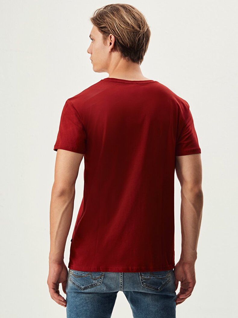 Crew Neck Rood T-shi̇rt