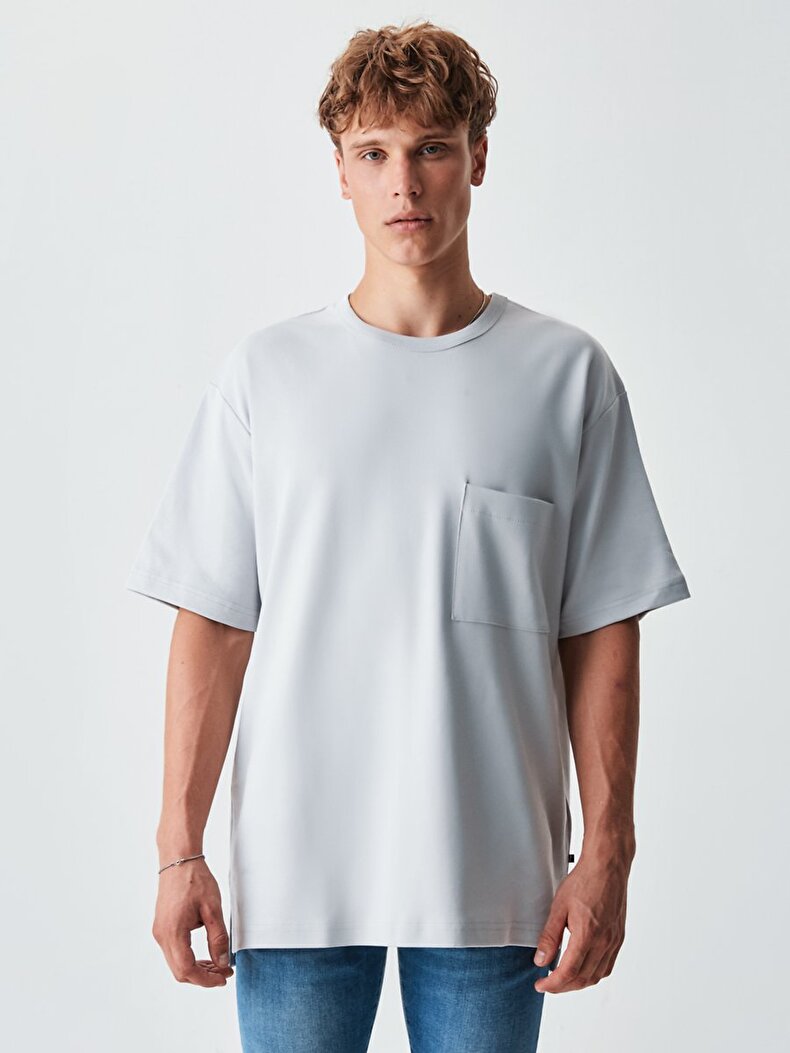 Oversized With Pockets Grey T-shirt