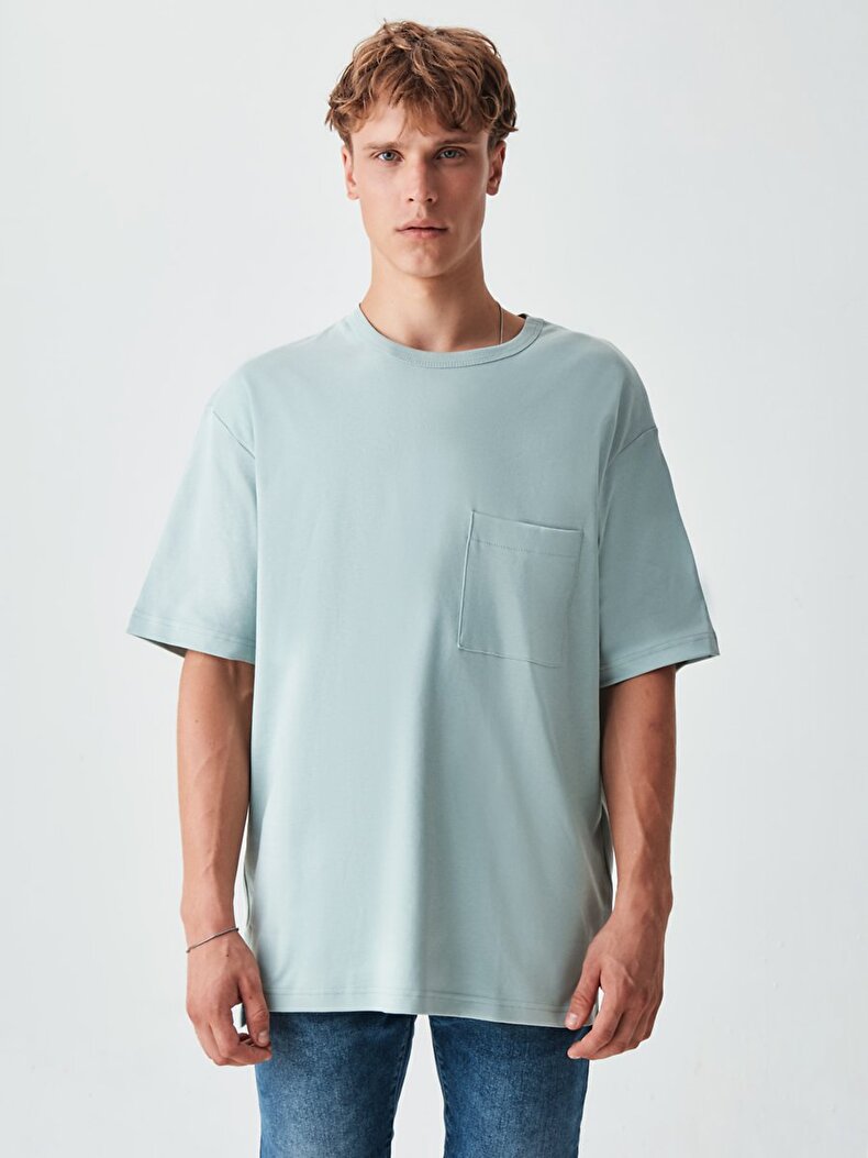 Oversized With Pockets Green T-shirt