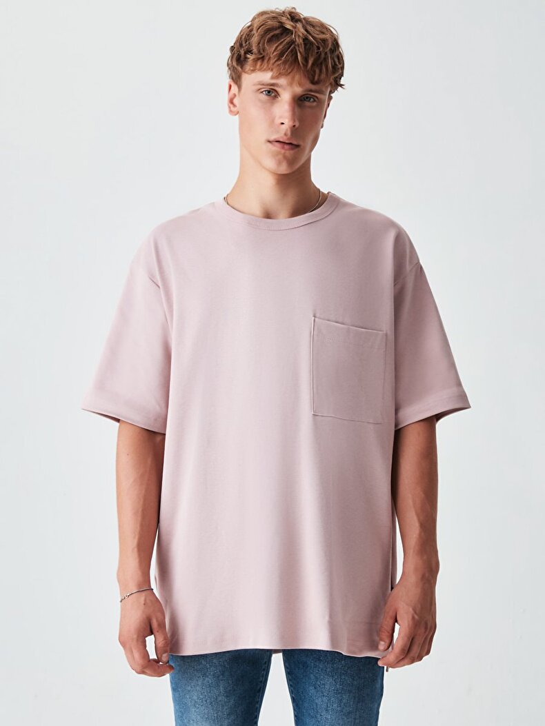 Oversized With Pockets Pink T-shirt