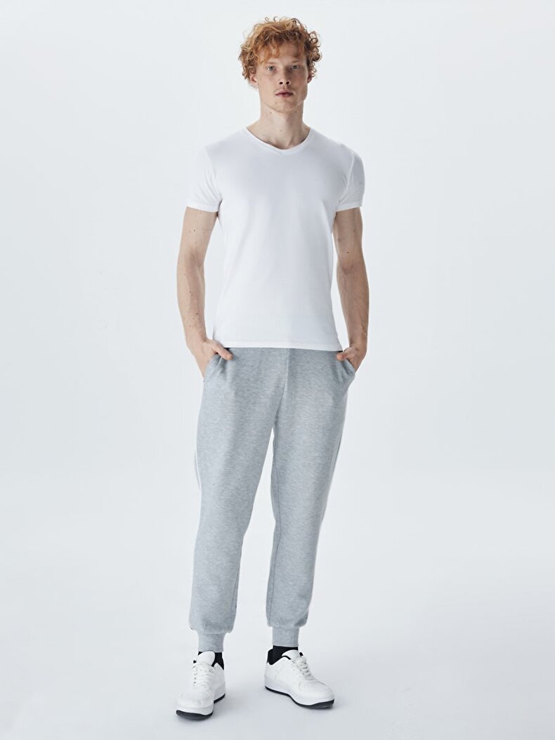 V-neck Weiss T-shirt
