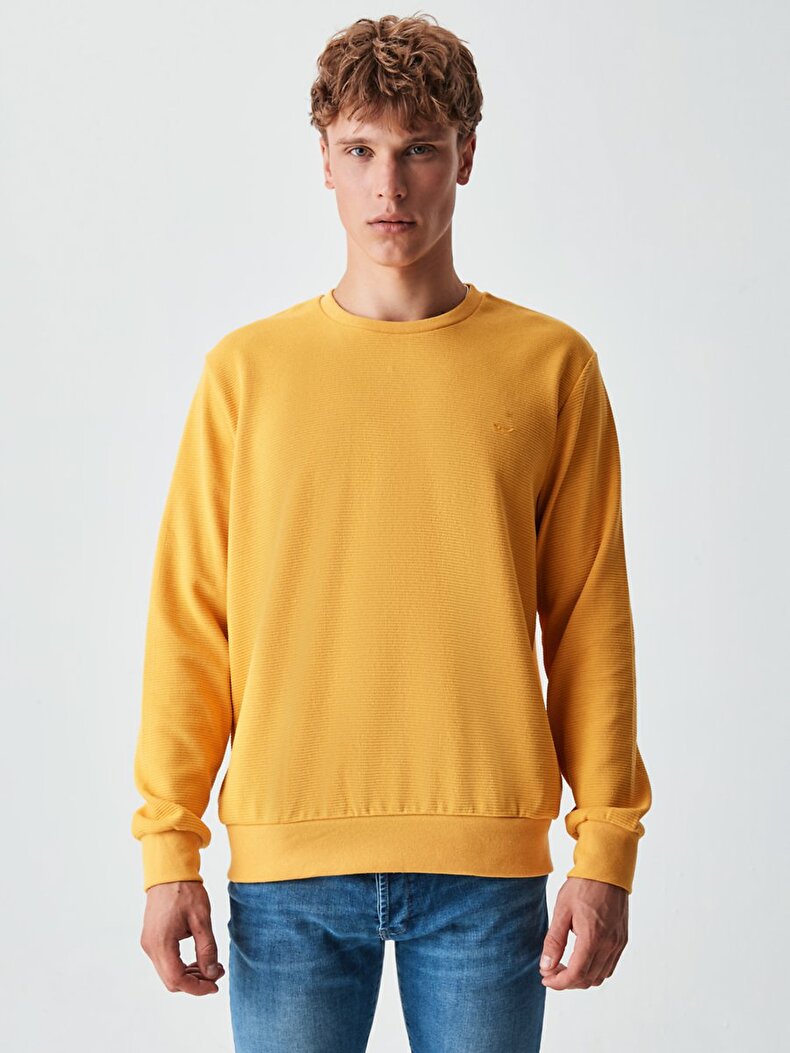 Crew Neck Yellow Sweatshirt