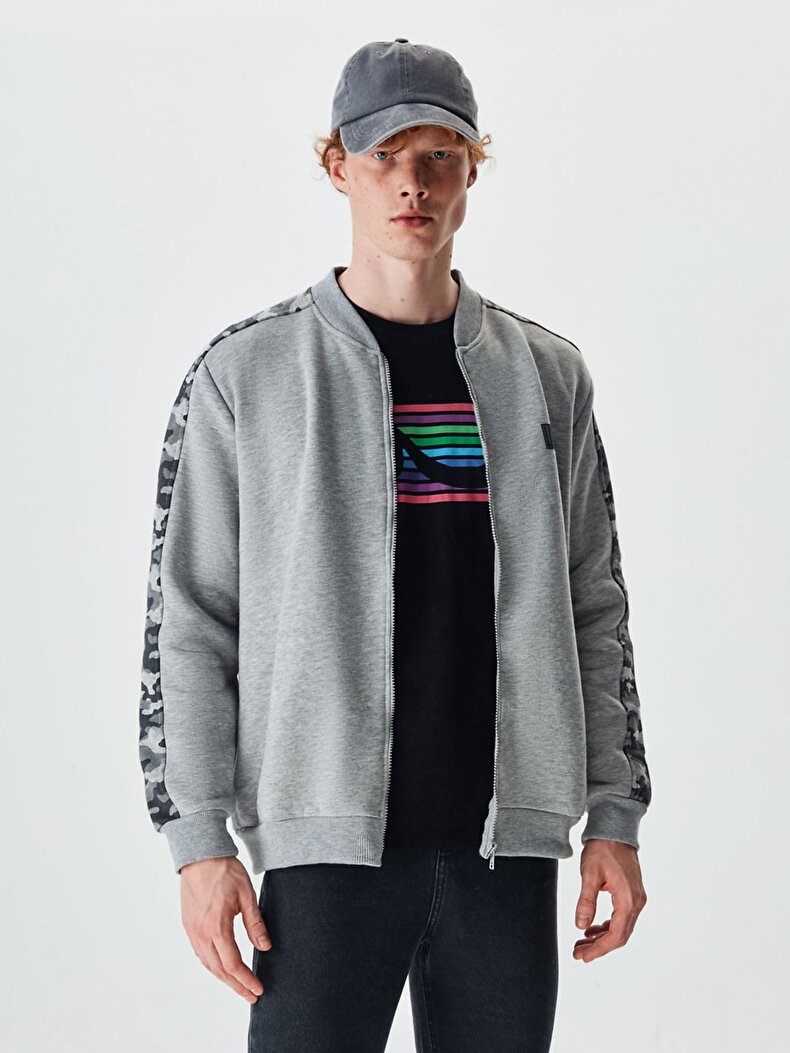 Pattern Grijs Cardi̇gan