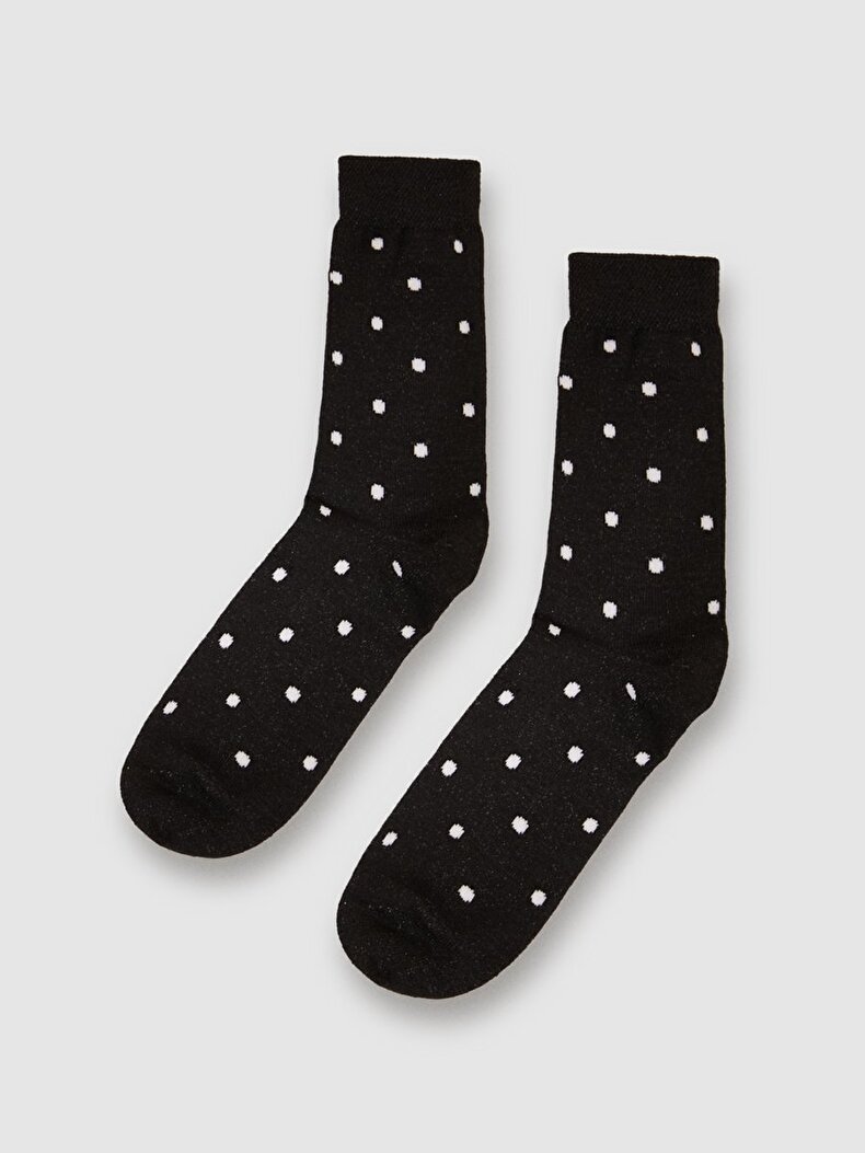 Dots Glitter Socket Black Socks