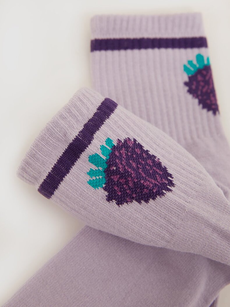 Graphic Print Socket Pink Socks